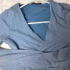 Brandy Melville Blue Floral Wrap Top
